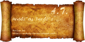 Andódy Teréz névjegykártya