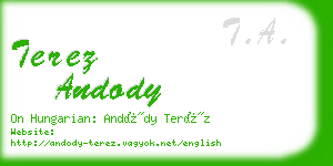 terez andody business card